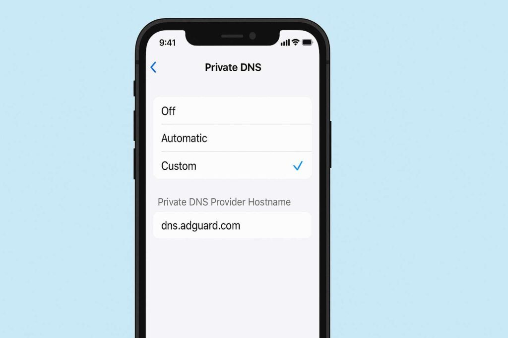 DNS AdGuard di iPhone